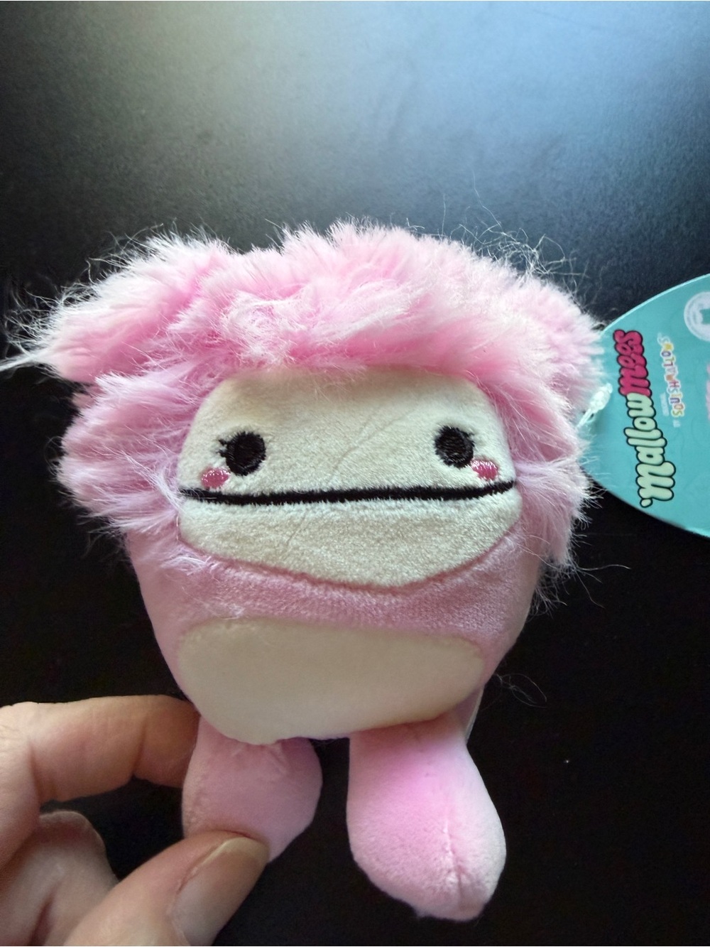 New Squishmallows MallowMees Brina Pink Bigfoot Squishy Toy Plush Squeeze 3+